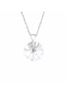 Chaîne pendentif rond Swarovski blanc