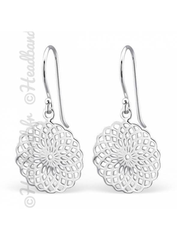 Boucles d'oreilles rosace 14 mm argent 925