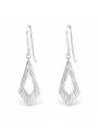 Boucles d'oreilles pendentif losange argent massif