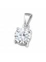 Pendentif argent 6 mm stud zirconium blanc