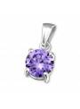 Pendentif argent 6 mm stud zirconium amethyste