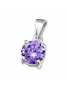 Pendentif argent 6 mm stud zirconium amethyste