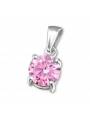 Pendentif argent 6 mm stud zirconium rose