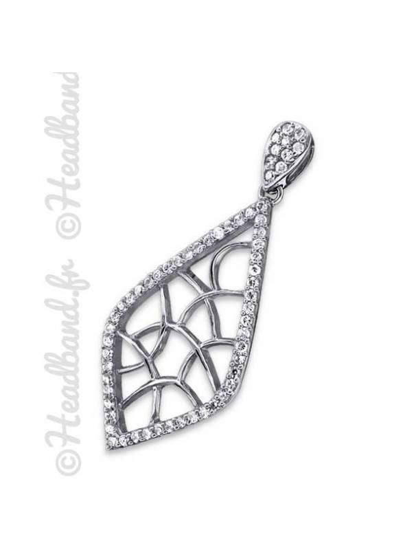 Pendentif micro-pavé argent massif