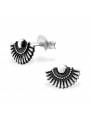 Clous d'oreilles ethniques argent massif