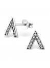 Clous d'oreilles triangle strass argent