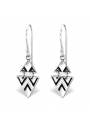 Boucles triangles ethniques argent massif
