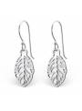 Boucles d'oreilles feuilles ajourées argent massif