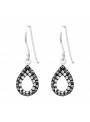 Boucles d'oreilles duo de cristaux argent massif