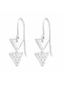 Boucles d'oreilles double triangle argent massif