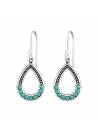 Boucles ovales turquoise argent massif