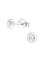 Clous d'oreilles argent 925 stud rond Swarovski blanc