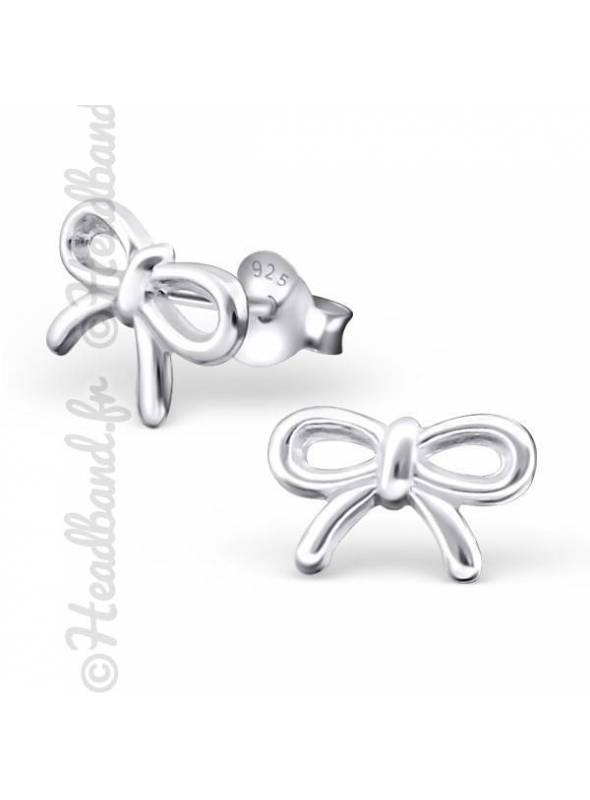 Clous d'oreilles noeud papillon argent massif