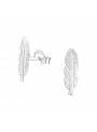 Clous d'oreilles motif feuille argent massif