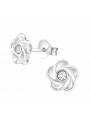 Clous d'oreilles argent 925 fleur cristal Swarovski® blanc