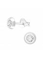 Clous d'oreilles argent 925 cristal Swarovski® rond blanc