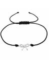 Bracelet cordon noeud argent