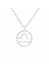Collier argent massif signe astro balance