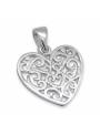 Pendentif coeur arabesques argent 925