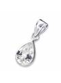 Pendentif cristal ovale blanc zirconium argent 925