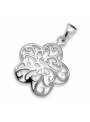 Pendentif fleur rétro filigranne argent massif