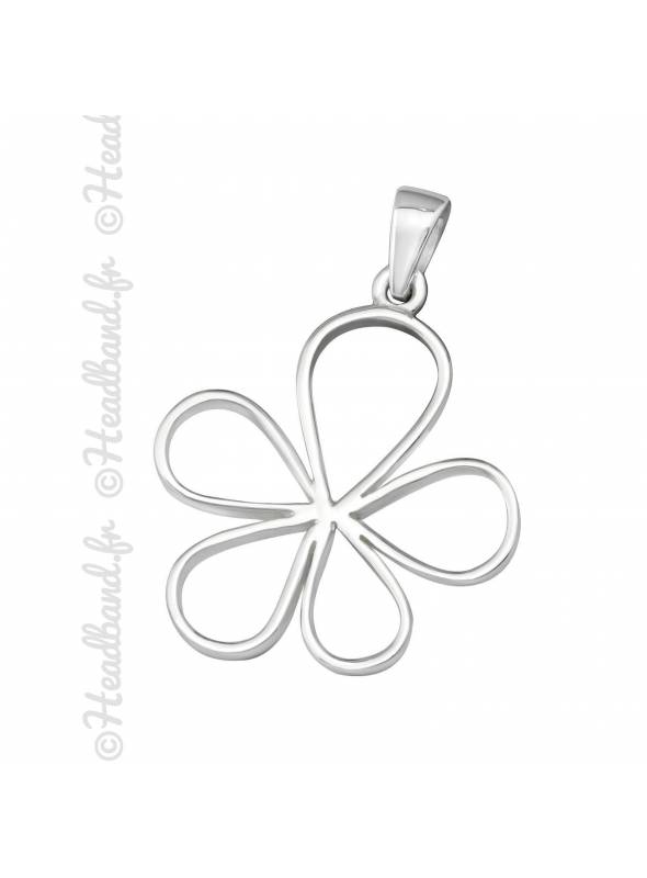 Pendentif fleur argent massif