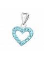 Pendentif argent massif coeur zirconium aqua