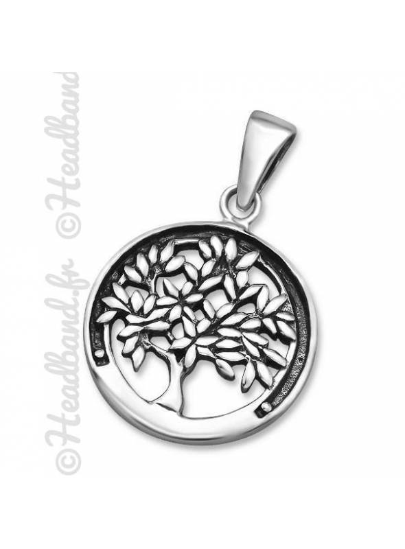 Pendentif médaillon arbre de vie argent 925