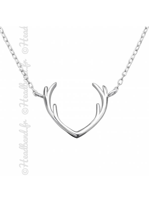 Collier bois de renne argent 925