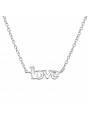 Collier inscription love argent massif