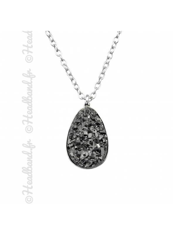 Collier double chaîne flèche et cristal argent 925