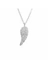 Collier aile avec cristaux argent