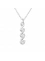 Collier torsade zirconium blanc argent 925