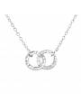 Collier pendentif cercles entrelacés argent 925