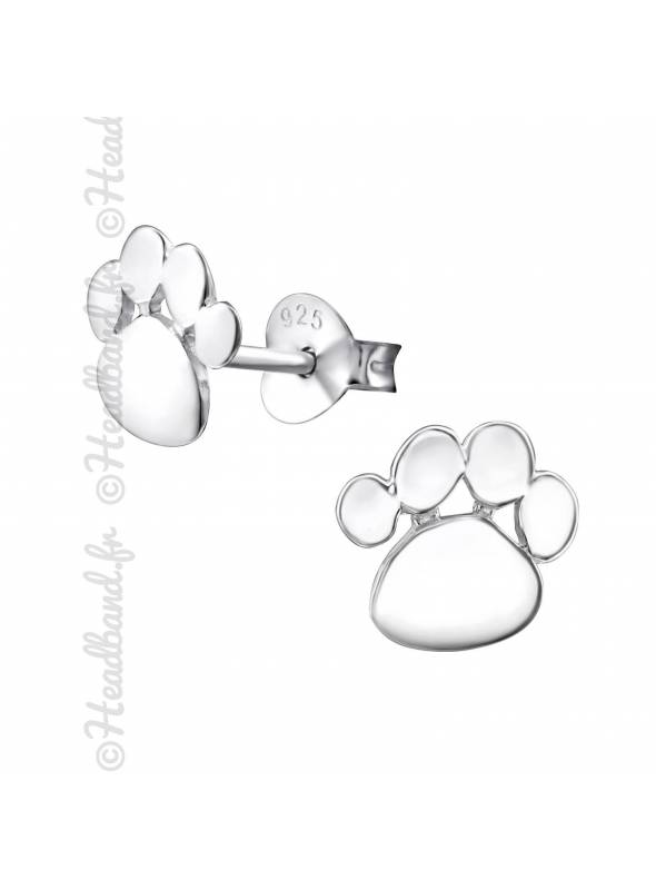 Clous d'oreilles empreinte animal argent massif