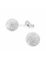 Clous d'oreilles bille grise martelée argent massif 6 mm