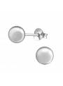 Clous d'oreilles boule grise argent massif 6 mm