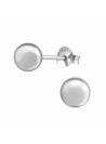 Clous d'oreilles boule grise argent 6 mm