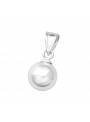 Pendentif boule strass blanc argent 925