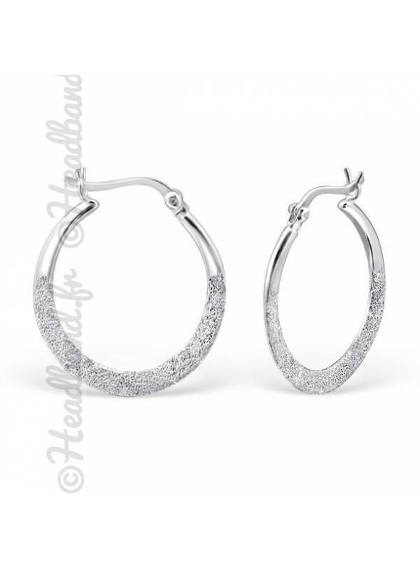 Créoles twist double argent massif 22 mm