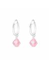 Créoles cristal à facettes Swarovski rose