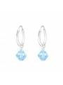 Créoles argent cristal à facettes Swarovski® aquamarine