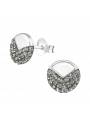 Clous d'oreilles chevrons cristal Swarovski® black diamond