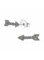 Clous d'oreilles flèche cristaux Swarovski® black diamond