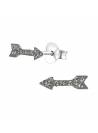 Clous d'oreilles flèche Swarovski black diamond
