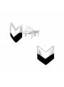 Boucles chevrons bicolores argent 925
