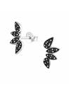 Clous d'oreilles black spinel argent