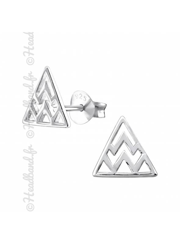 Clous d'oreilles triangle inca argent 925