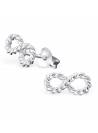 Clous d'oreilles signe infini torsadé argent
