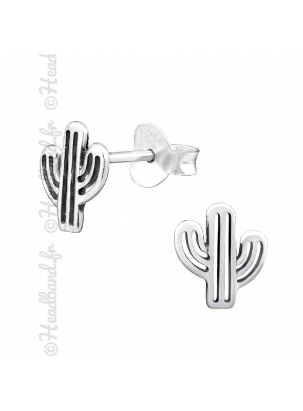 Clous d'oreilles motif castus argent 925